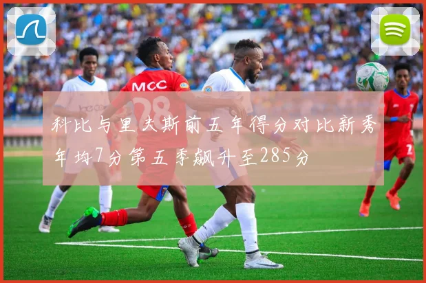 科比与里夫斯前五年得分对比新秀年均7分第五季飙升至285分