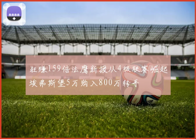 狂赚159倍法鹰新援从4级联赛崛起埃弗斯堡5万购入800万转手